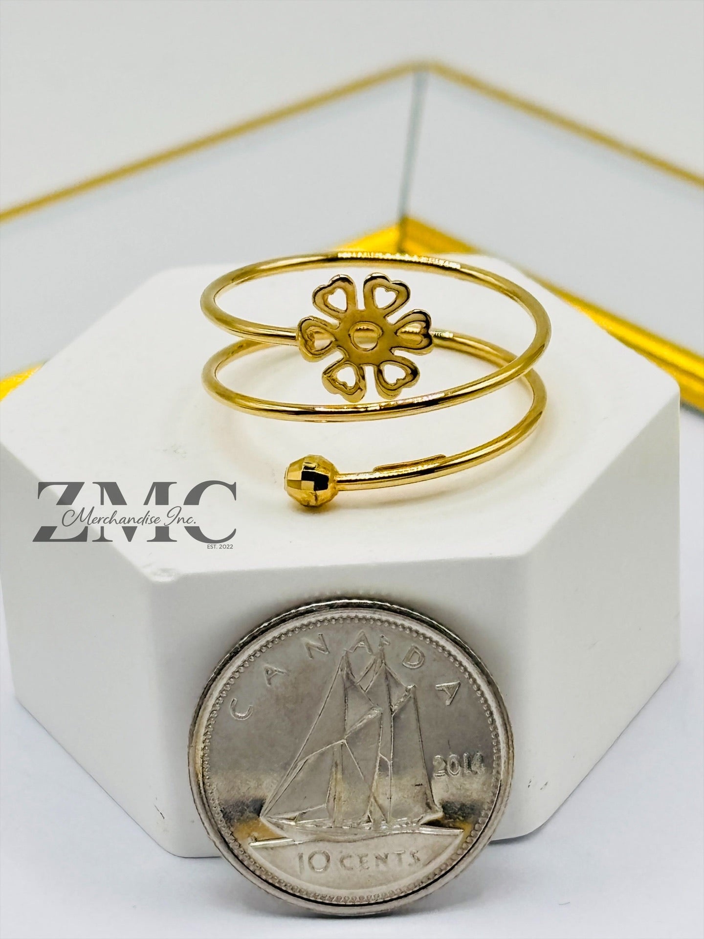 18K Spiral Flower Ring