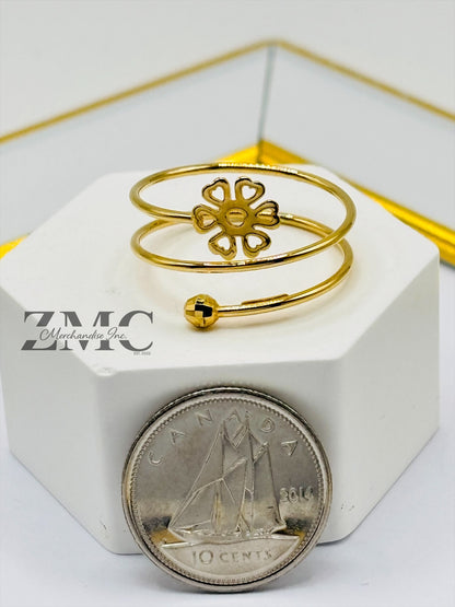 18K Spiral Flower Ring