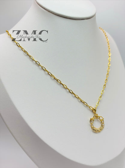 18K Gold Mini Link Paperclip Necklace