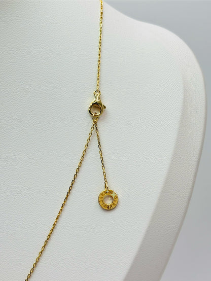 18K Gold Black Attached Circle Necklace