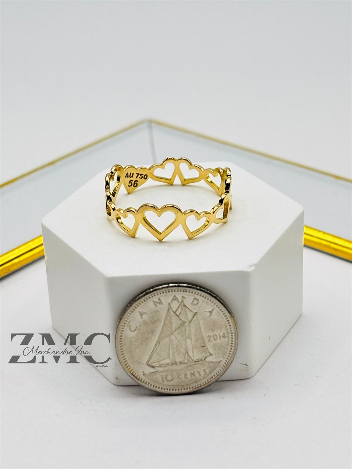 18K Gold Heart Ring