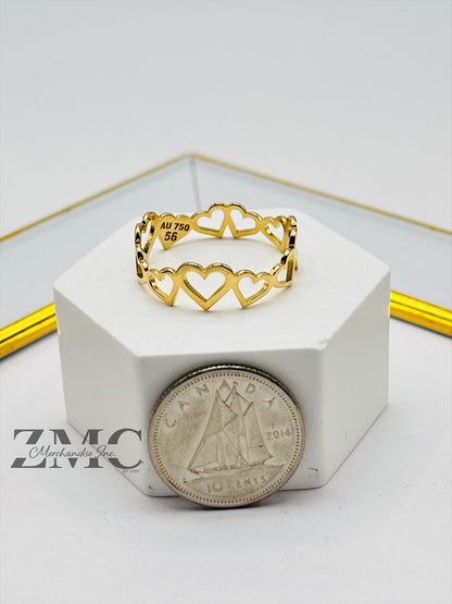 18K Gold Heart Ring