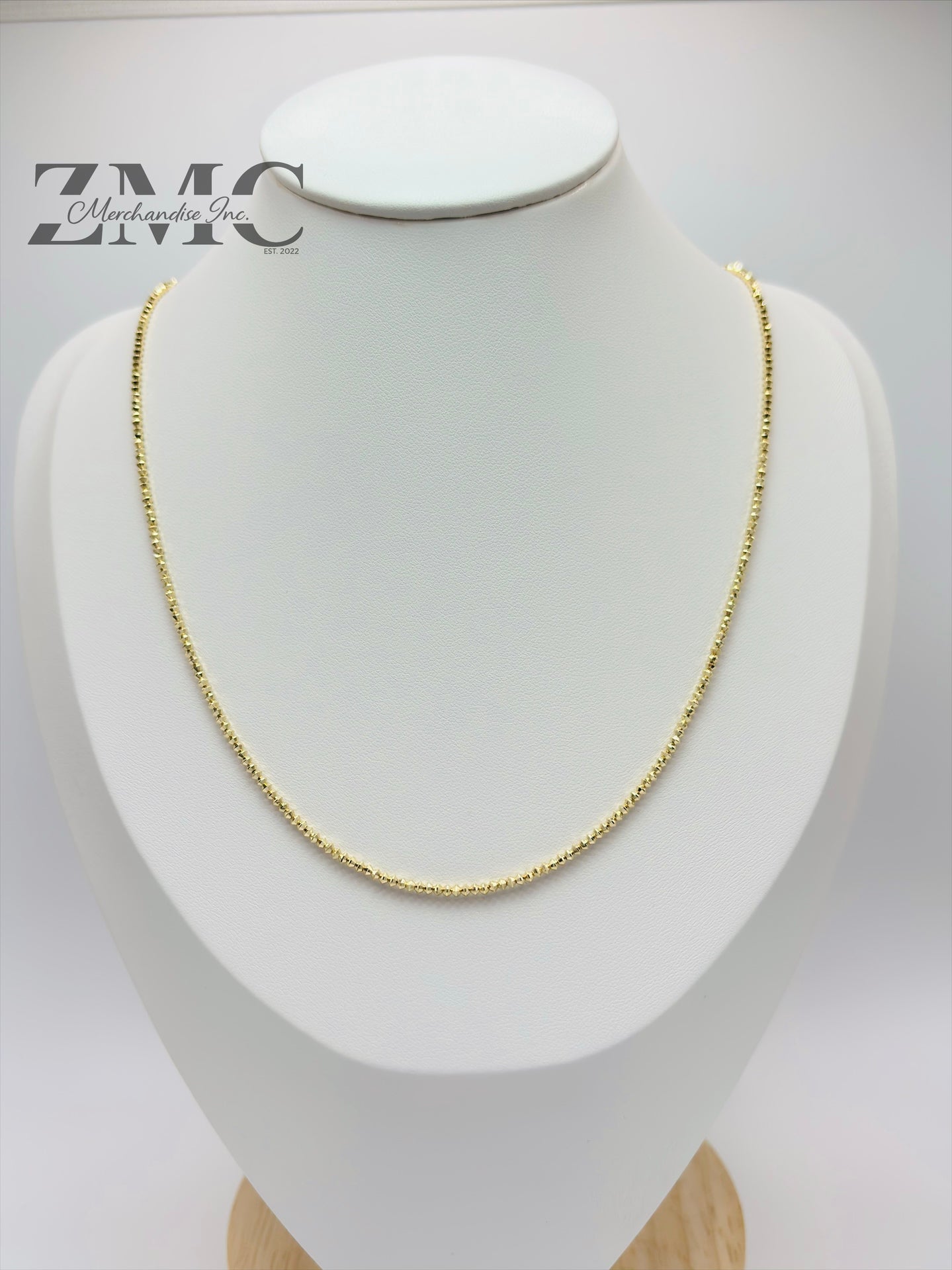 18K Gold Mirror Ball Slider Chain