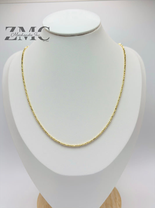18K Gold Mirror Ball Slider Chain
