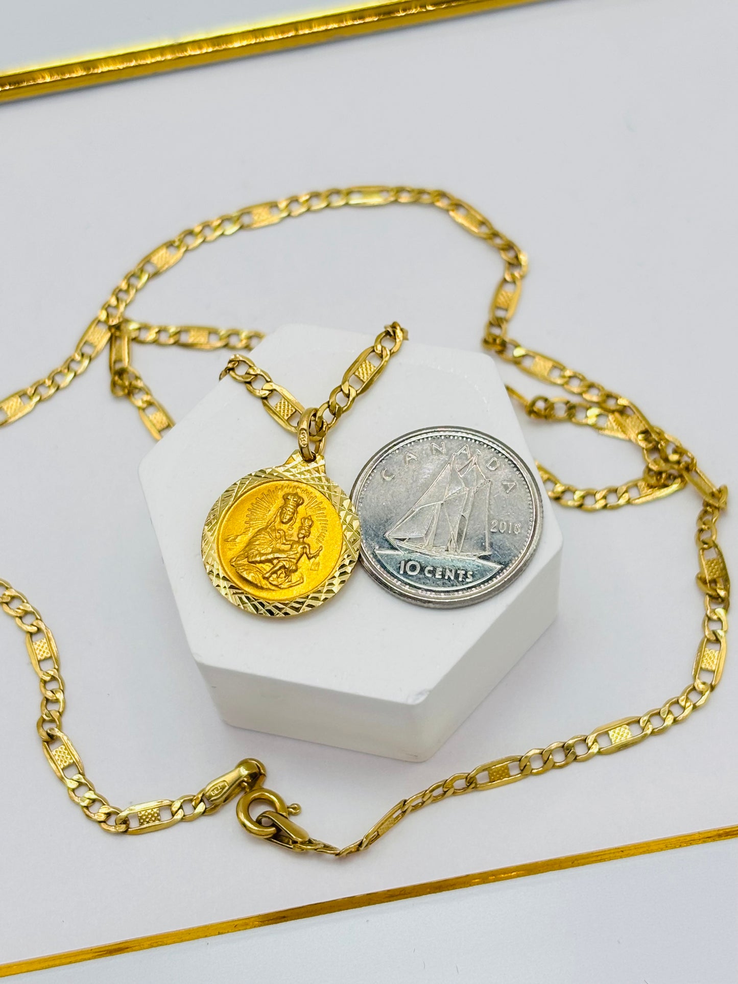 18K Gold Religious Necklace