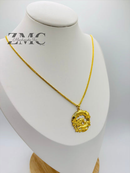18K Gold Dragon Necklace