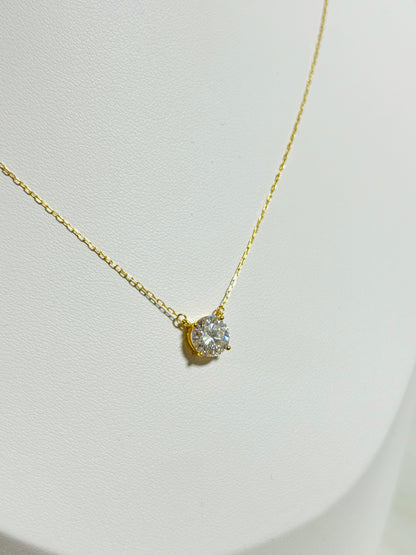 18K Gold with Moissanite Diamond Attached Necklace