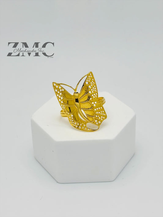 18K Gold Butterfly Ring