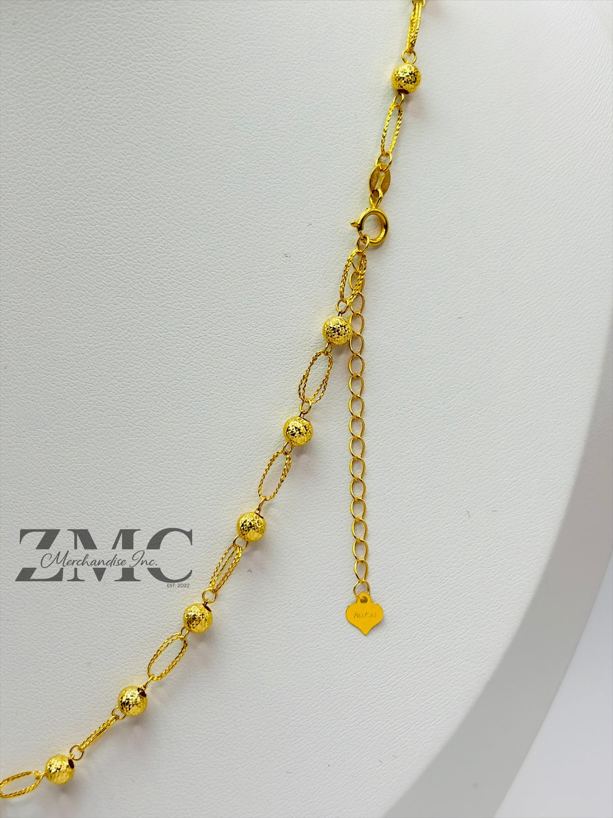 18K Gold Paperclip Ball Necklace