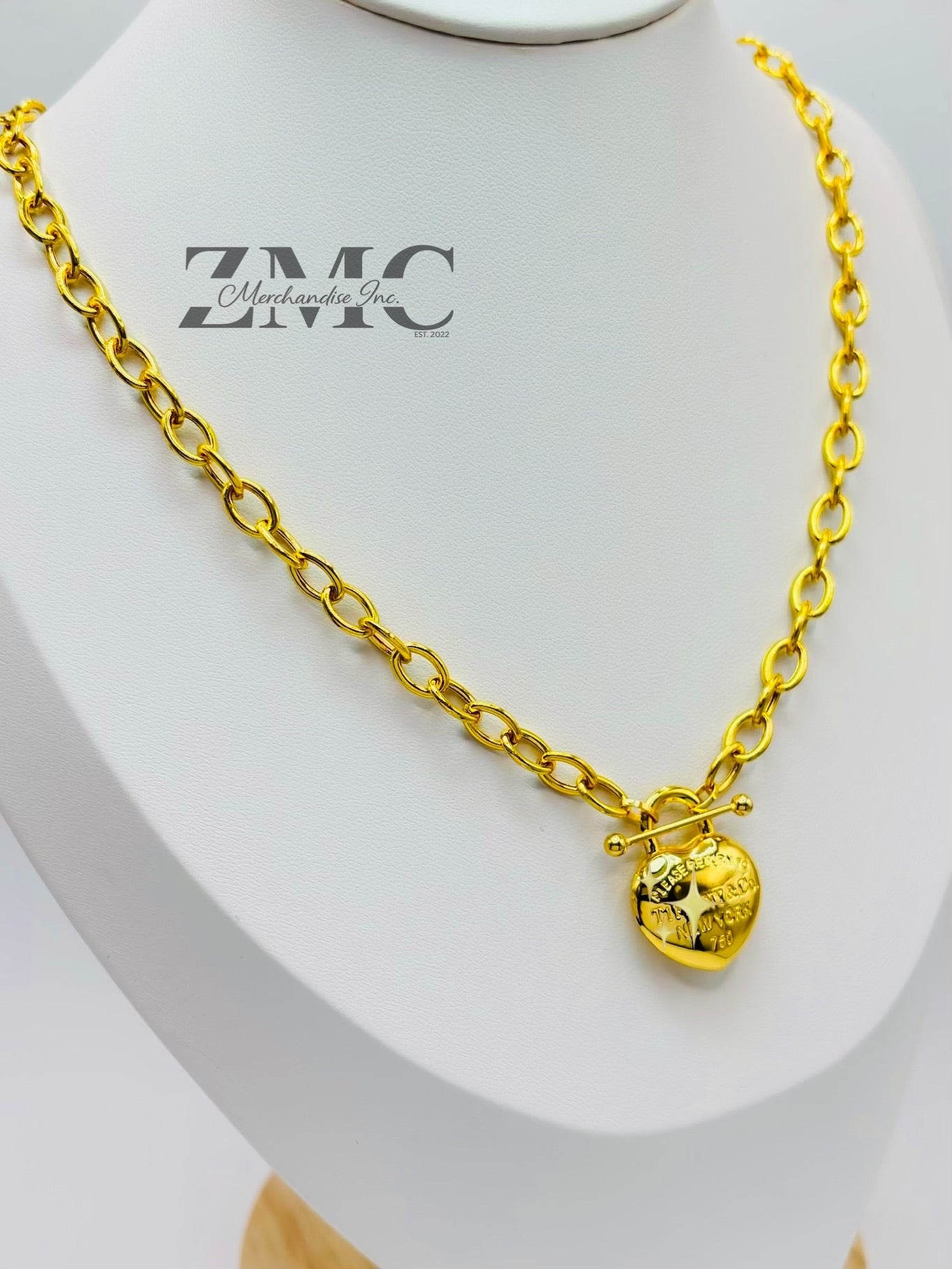 18K Gold Heart Attached Necklace