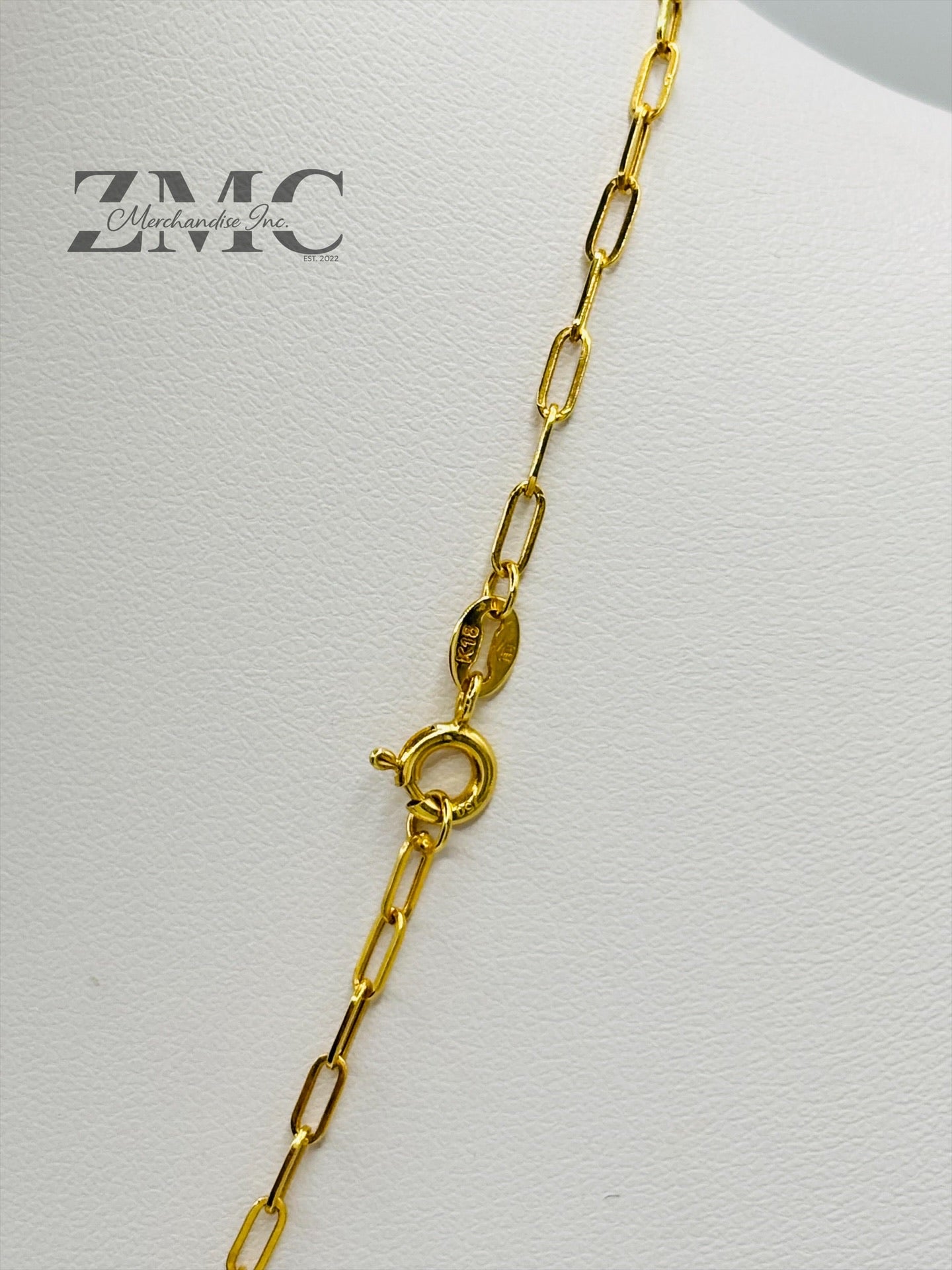 18K Gold Paperclip C Heart Earrings and Necklace Set