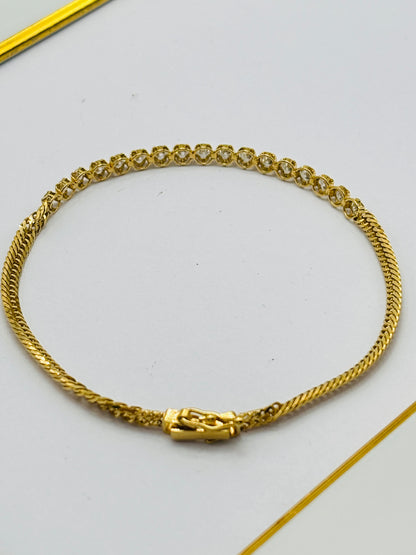 K18 Japan Kihei 1.00ct Natural Diamond Bracelet with Jewelry Appraisal Paper