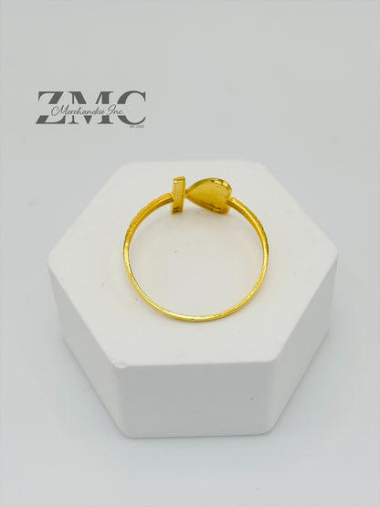18K Gold Heart Ring