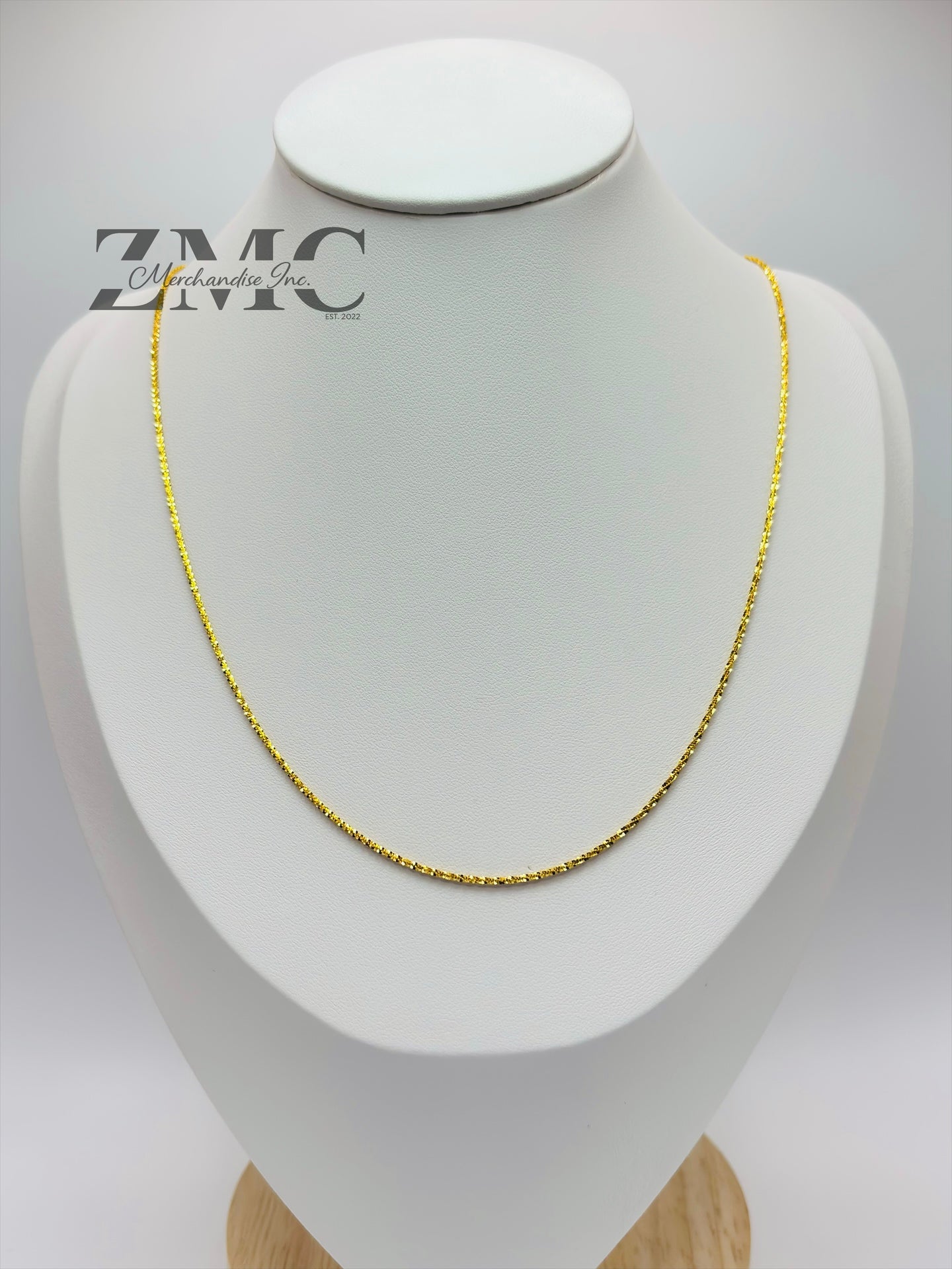 18K Gold Diamond Cut Slider Chain