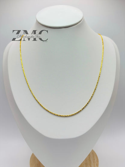 18K Gold Diamond Cut Slider Chain