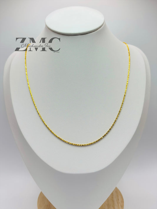 18K Gold Diamond Cut Slider Chain
