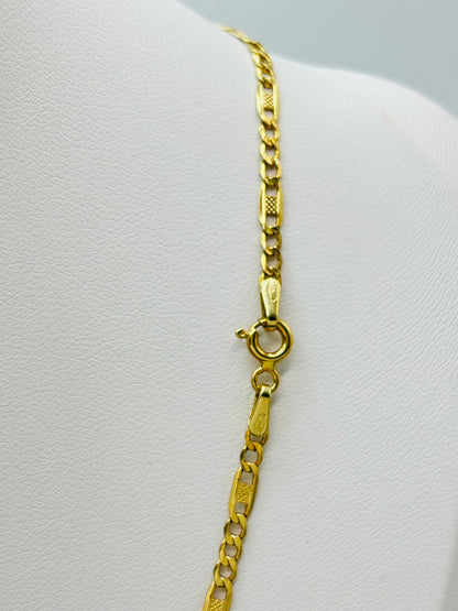 18K Gold Anchor Chain with Jesus Face Pendant Set