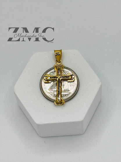 18K Gold Cross Pendant