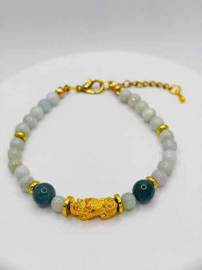 18K Gold Lucky Piyao/ Pi Xiu Jade Bracelet ( Hollow Empty Inside) MEDIUM PIYAO
