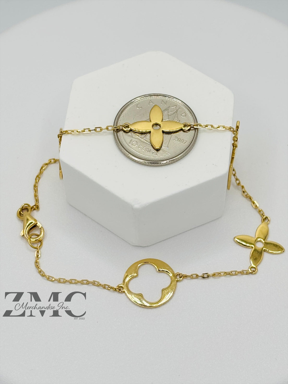 18K Gold L Blossom Bracelet