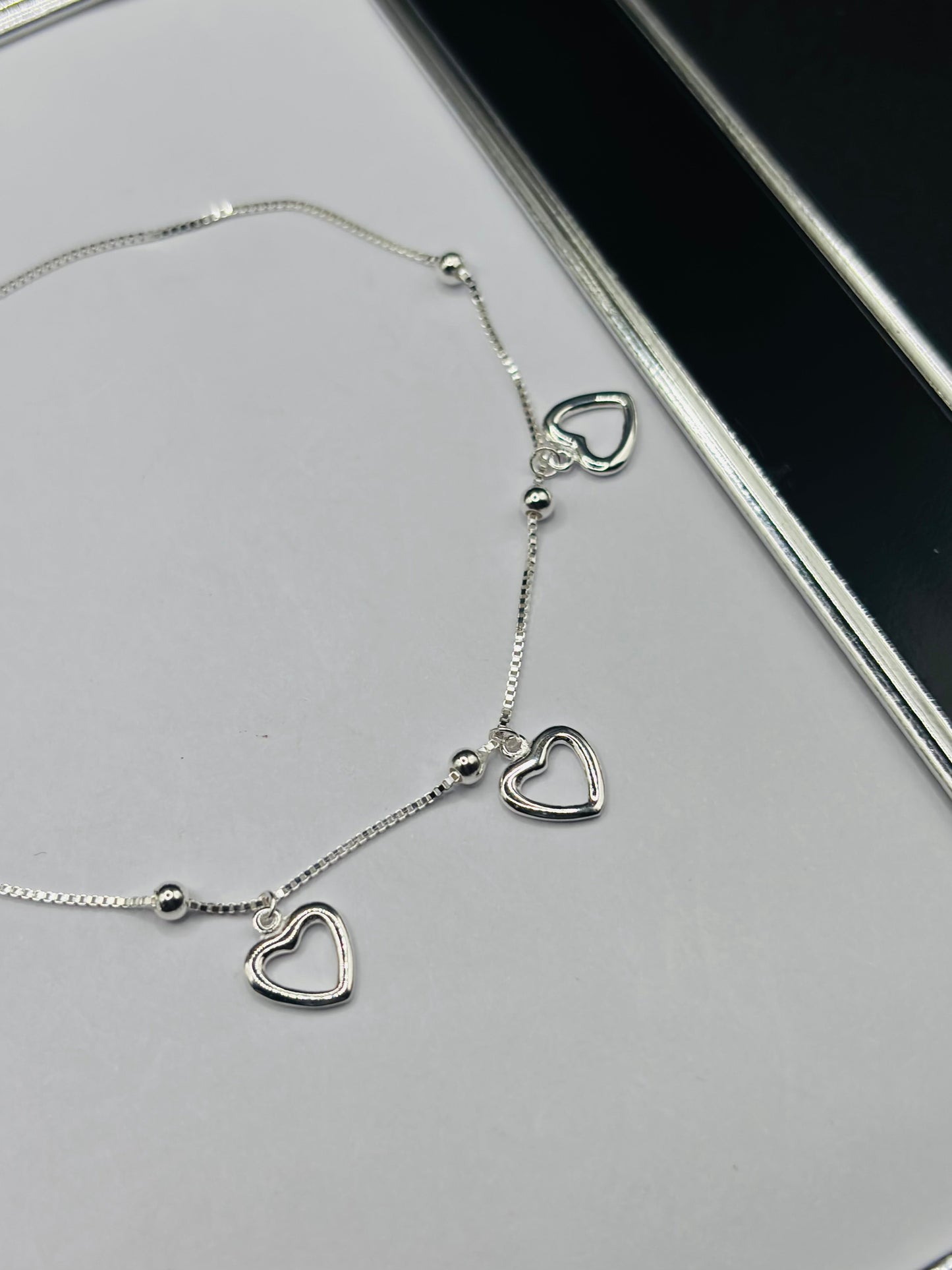 S925 Silver Heart Anklet