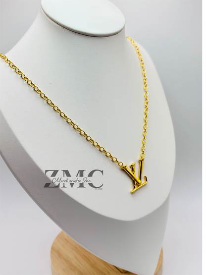 18K Gold L Attached Necklace