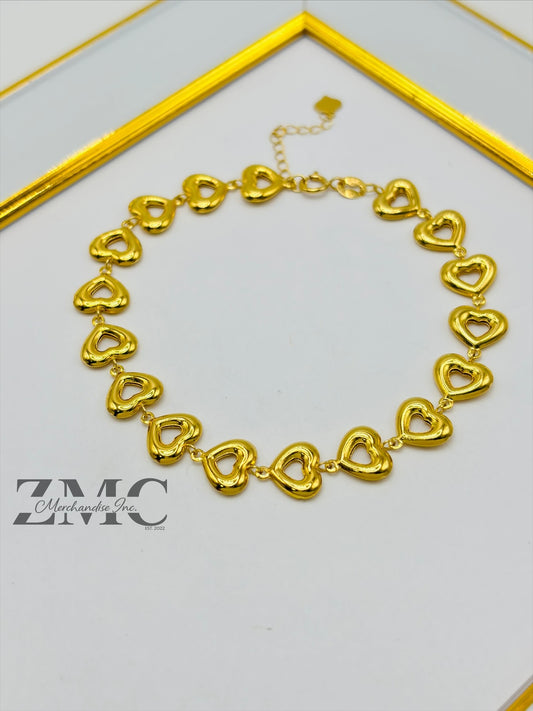 18K Gold Heart Bracelet
