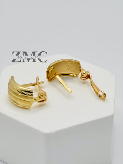 18K Gold Line Clip Type Earrings