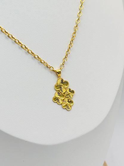 18K Gold Clover Necklace