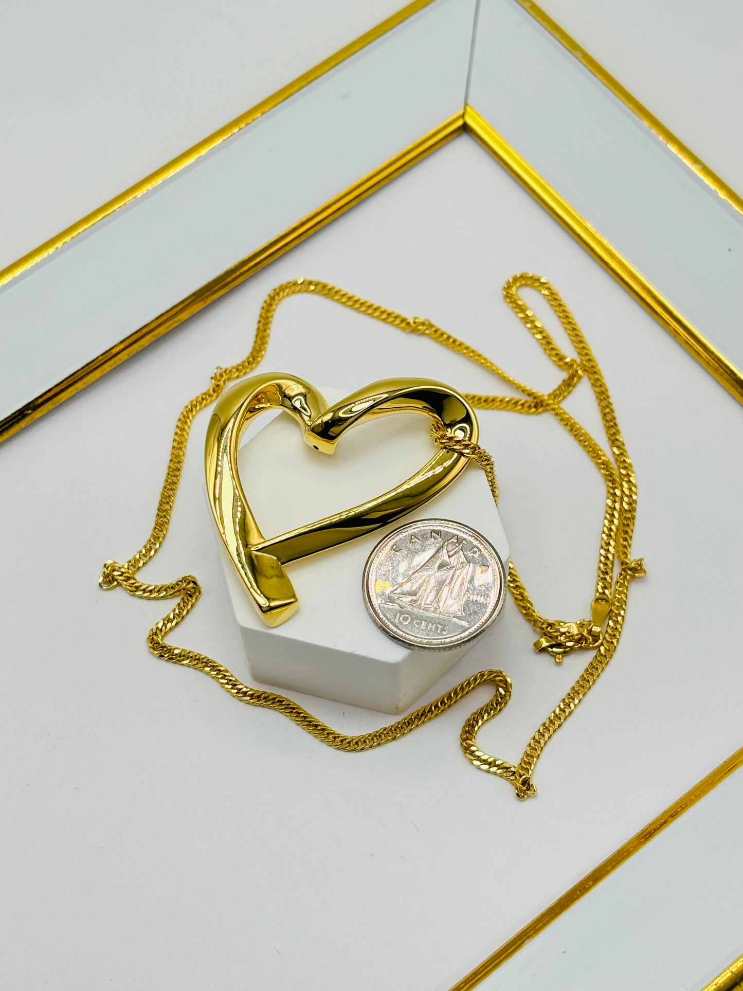 18K Gold Big Heart Necklace