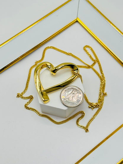 18K Gold Big Heart Necklace