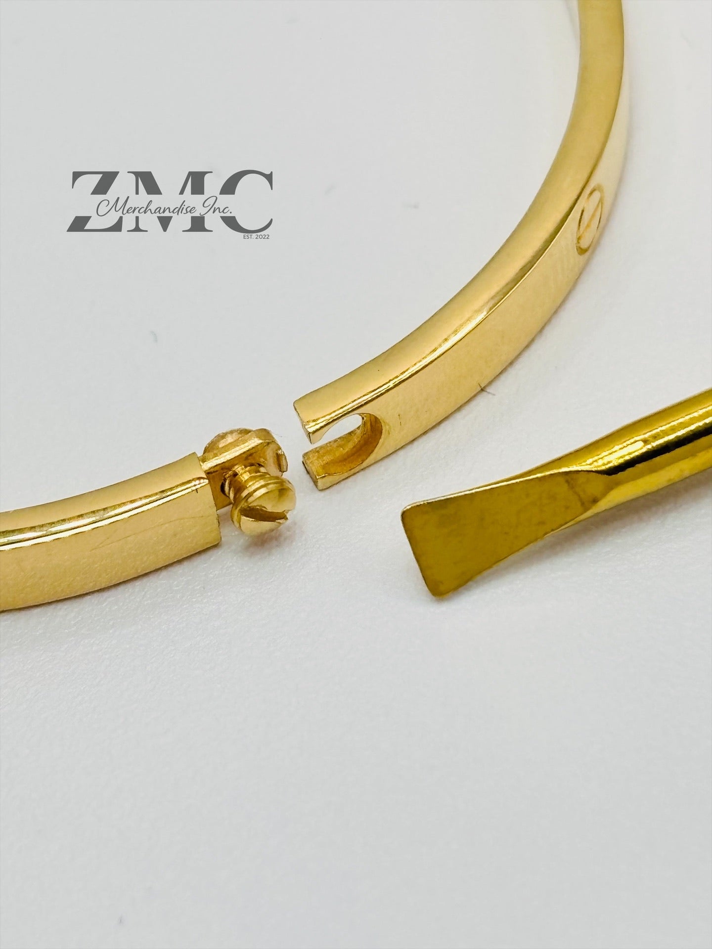 18K Gold Slim Screw Bangle