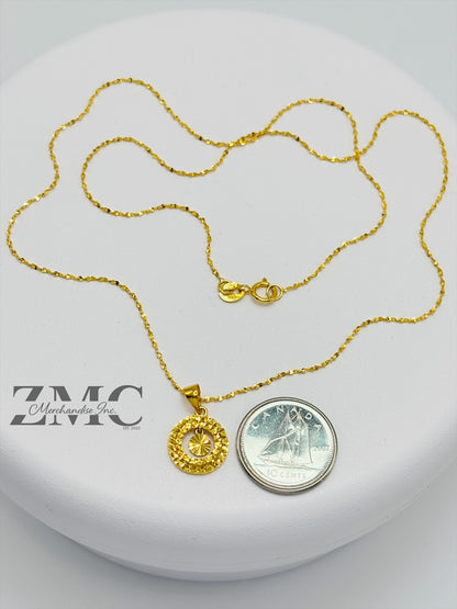 18K Gold Circle Necklace