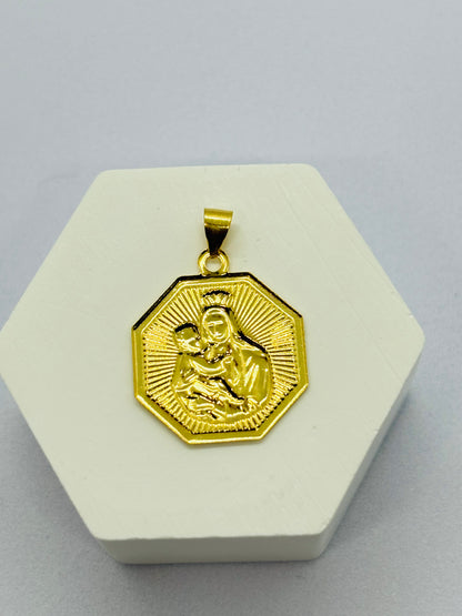 18K Gold Perpetual Help Pendant
