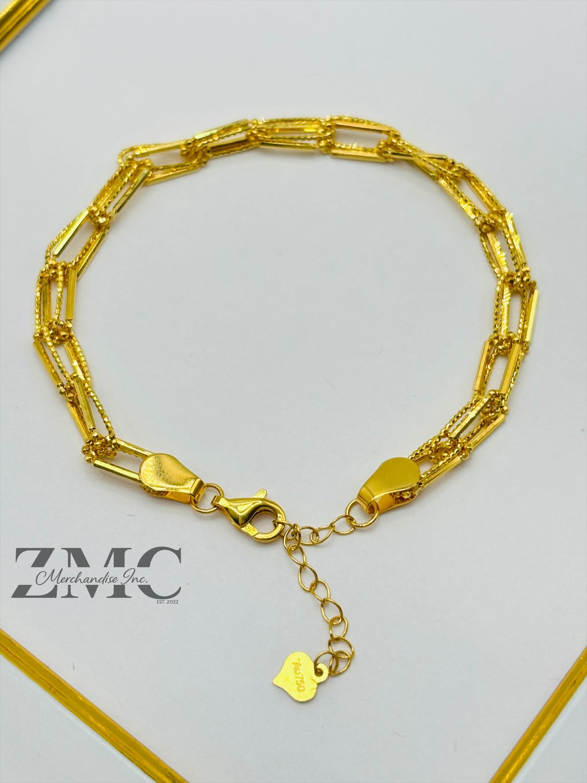 18K Gold Double Paperclip Bracelet