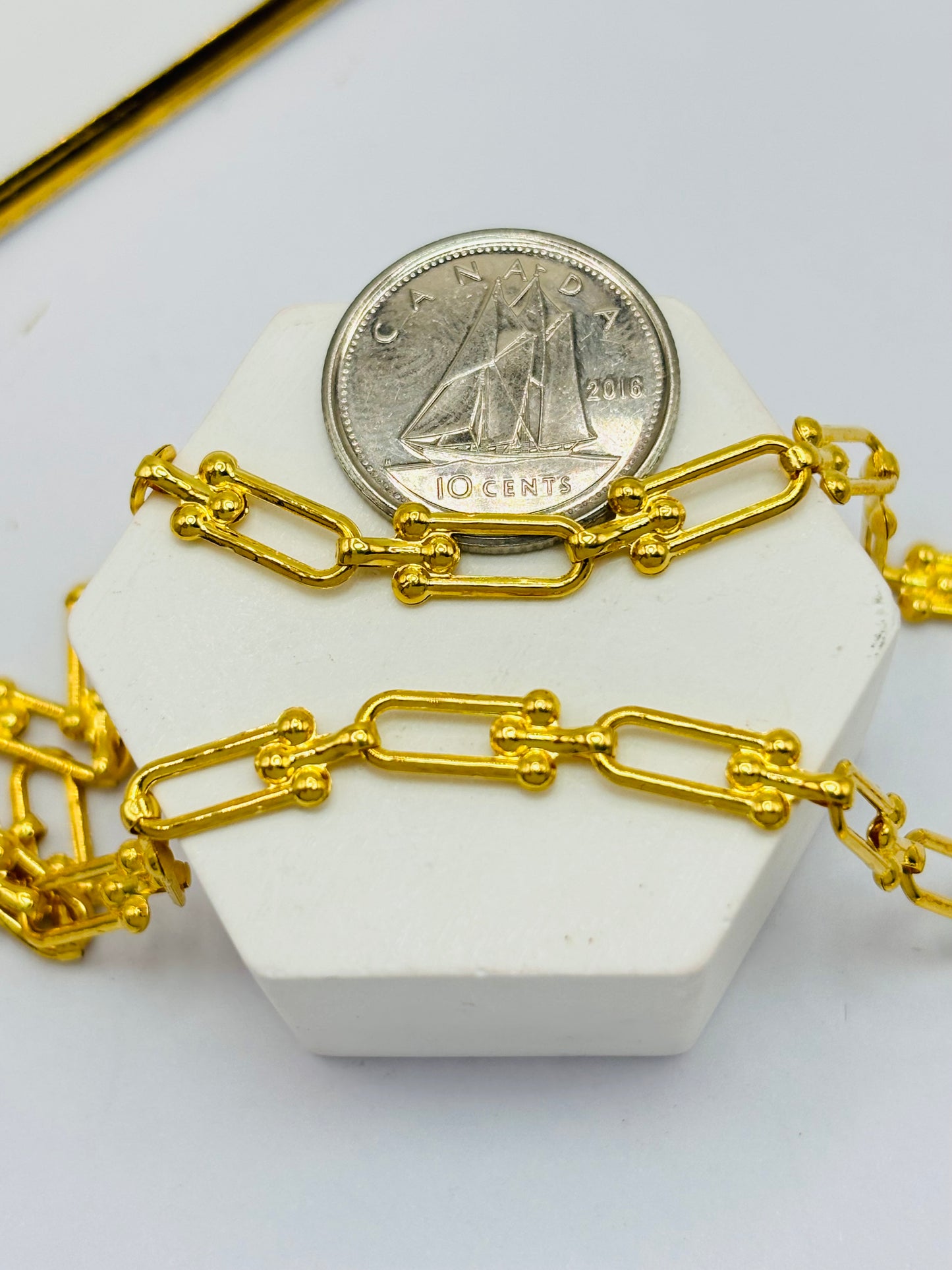 18K Gold Flat Hardware Adjustable Necklace