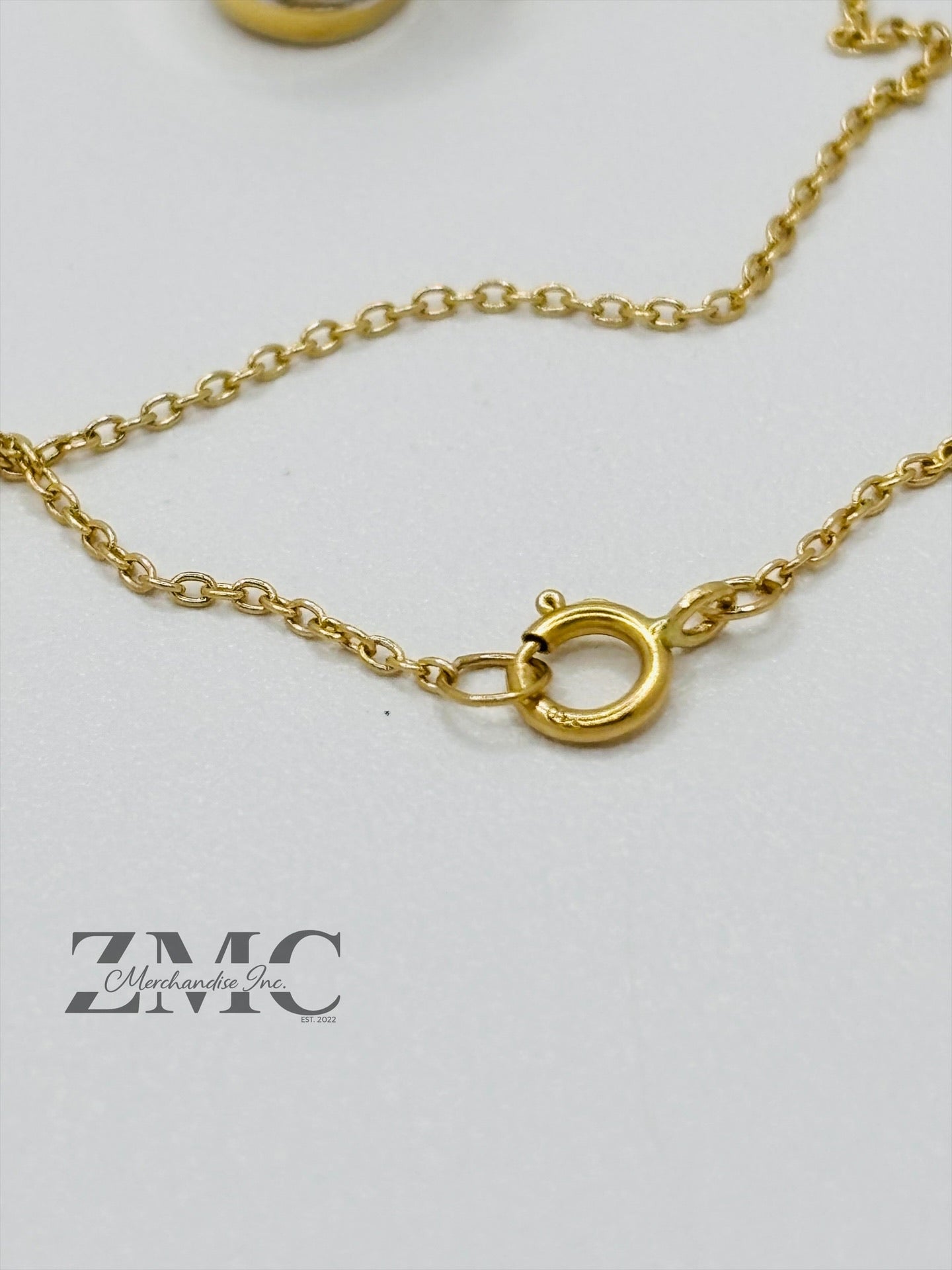 18K Gold Necklace with Barrel Pendant (Chocker Adult/Kids)