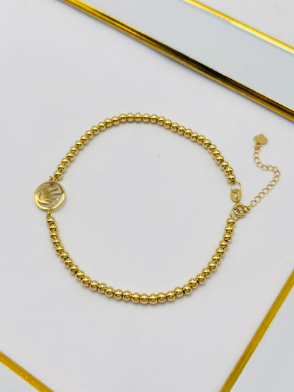 18K Gold Crown Bubble Bracelet