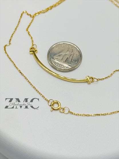 18K Gold Smiley Necklace
