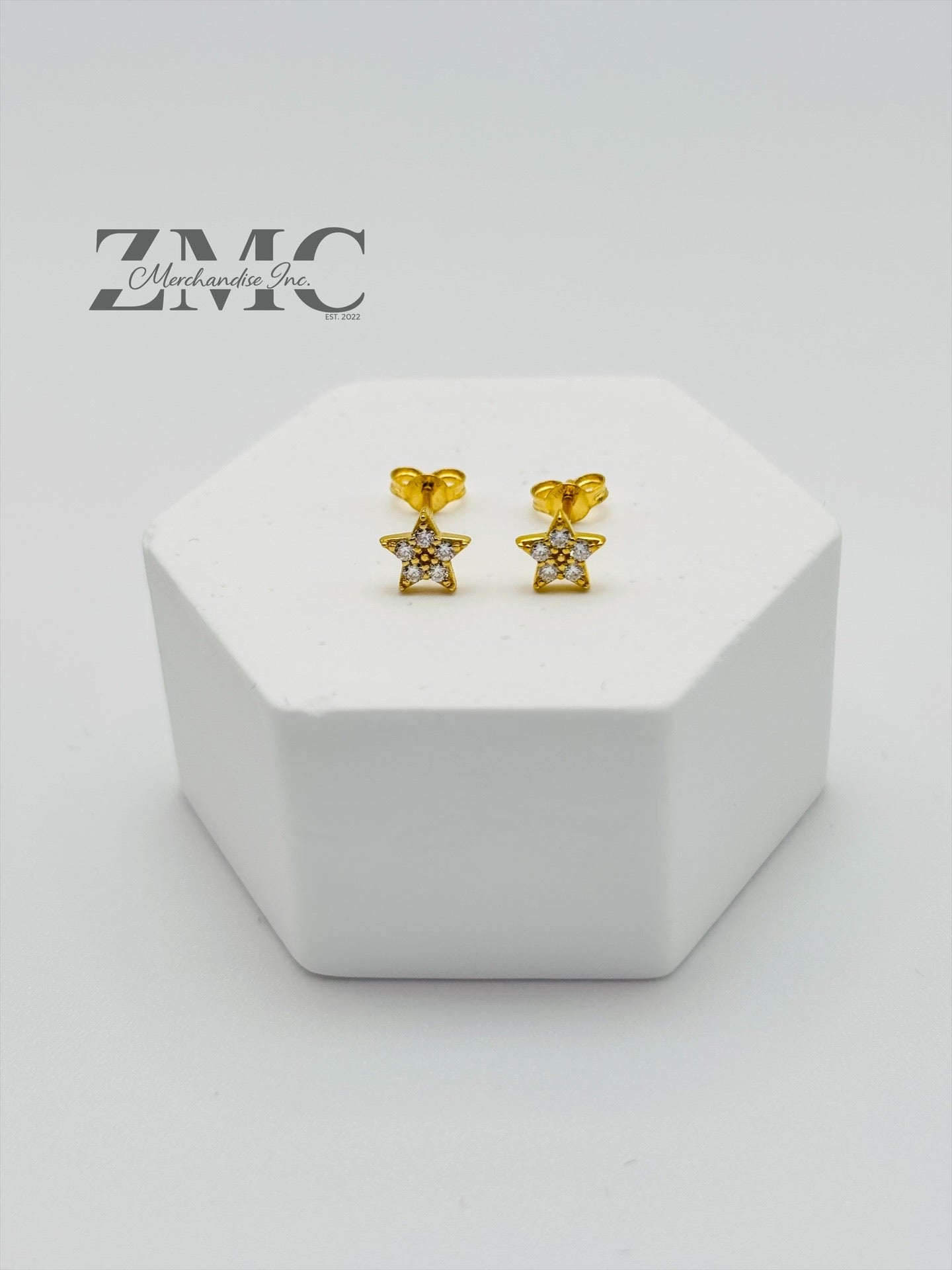 18K Gold Star Moissanite Diamond Kids Earrings