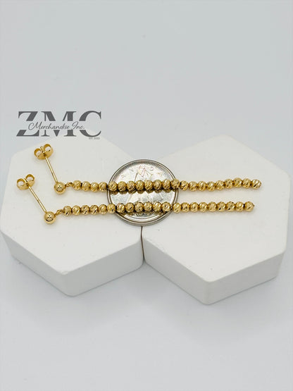 18K Gold Mirror Ball Dangling Earrings