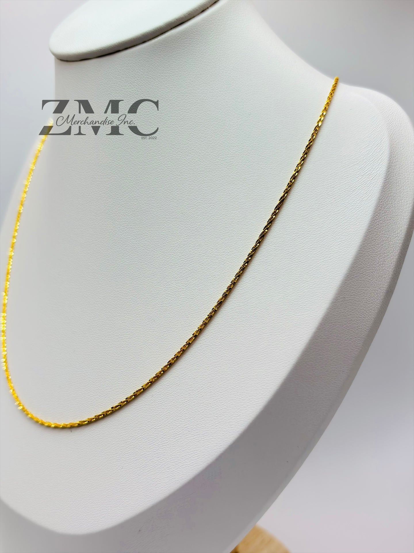 18K Gold Diamond Cut Slider Chain