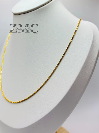 18K Gold Diamond Cut Slider Chain