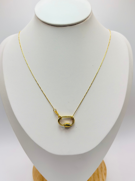 18K Gold Carabiner Necklace