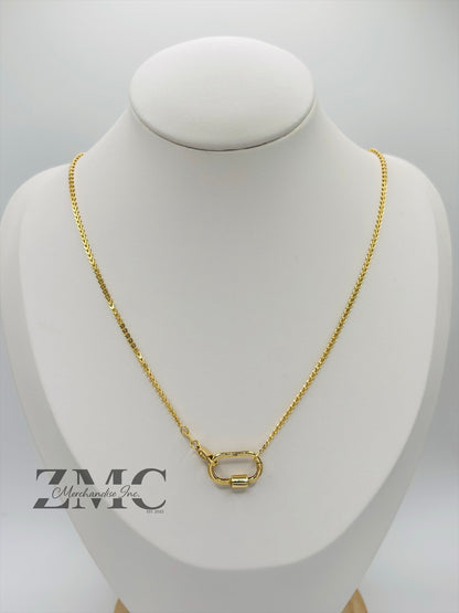 18K Gold Carabiner Necklace