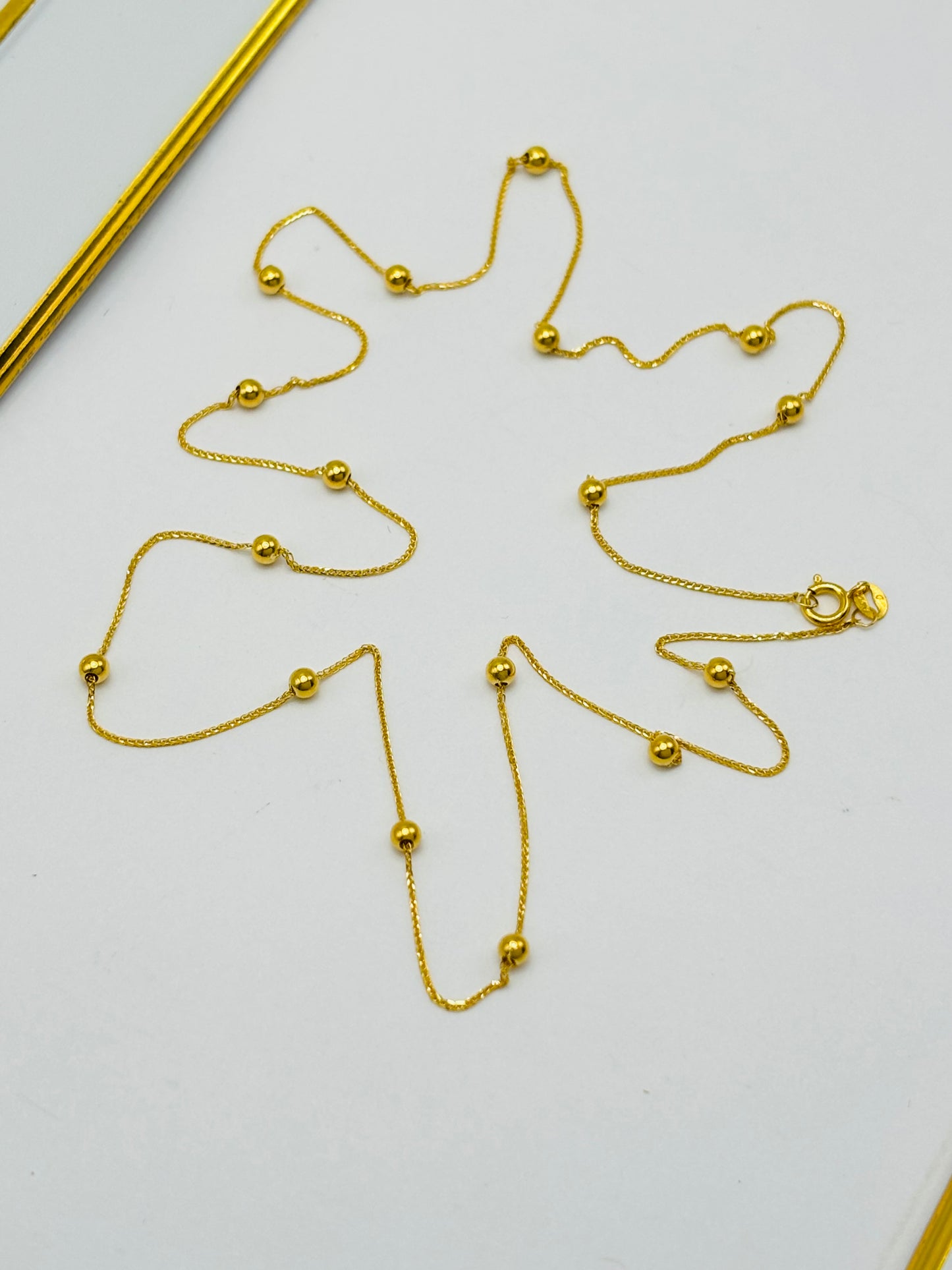18K Gold Station Necklace