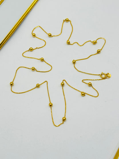 18K Gold Station Necklace