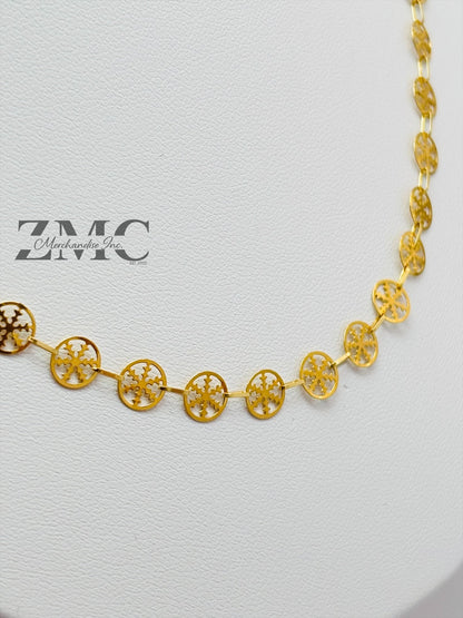 18K Gold Snow Flakes Necklace