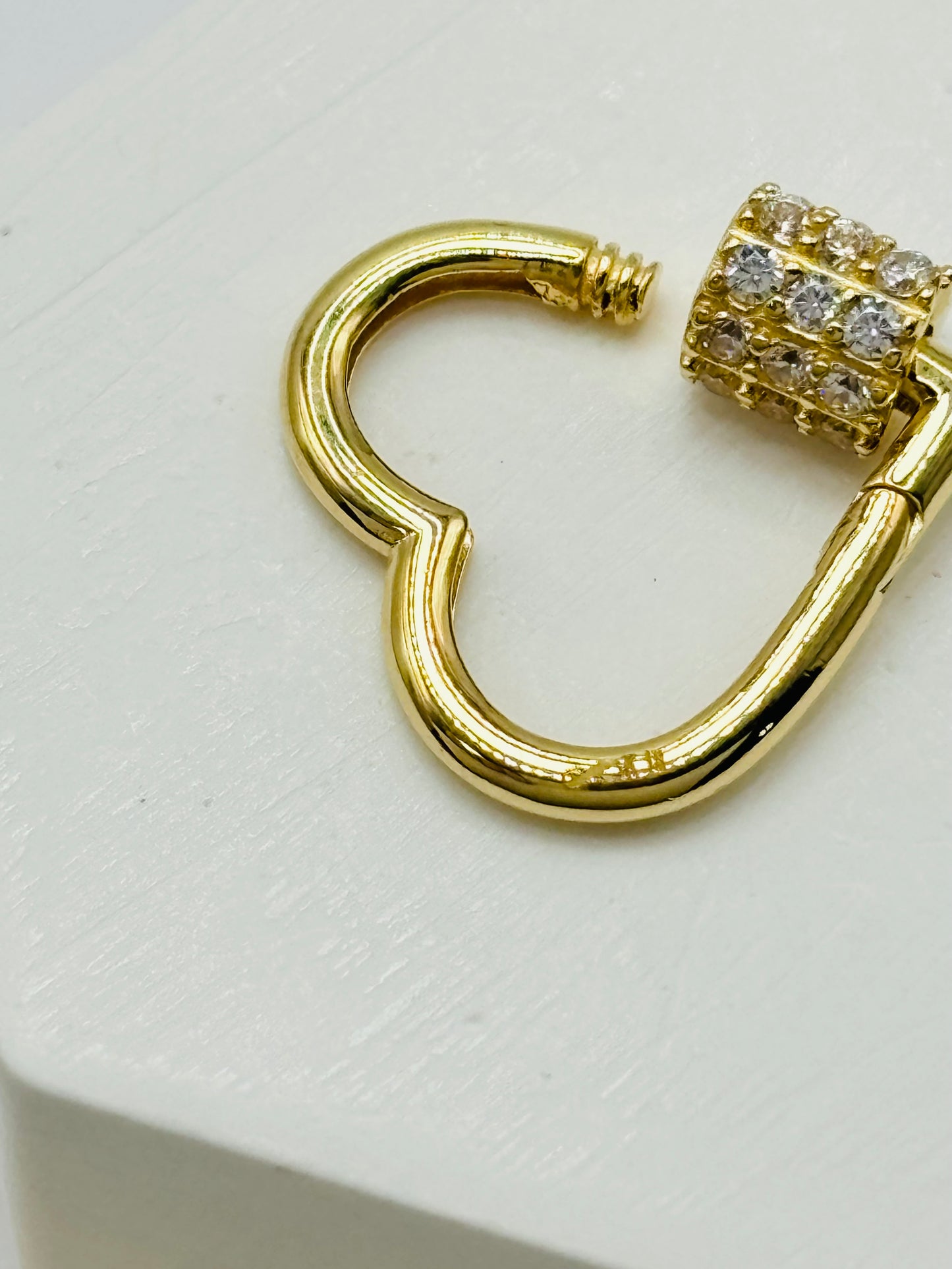K18 Japan Heart Carabiner Pendant
