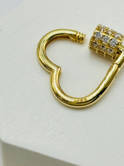 K18 Japan Heart Carabiner Pendant